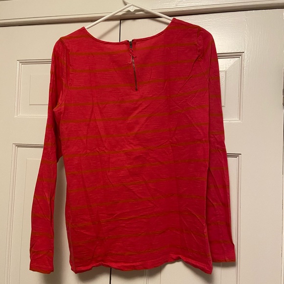 Loft pink and orange striped long-sleeve shirt - Picture 2 of 3